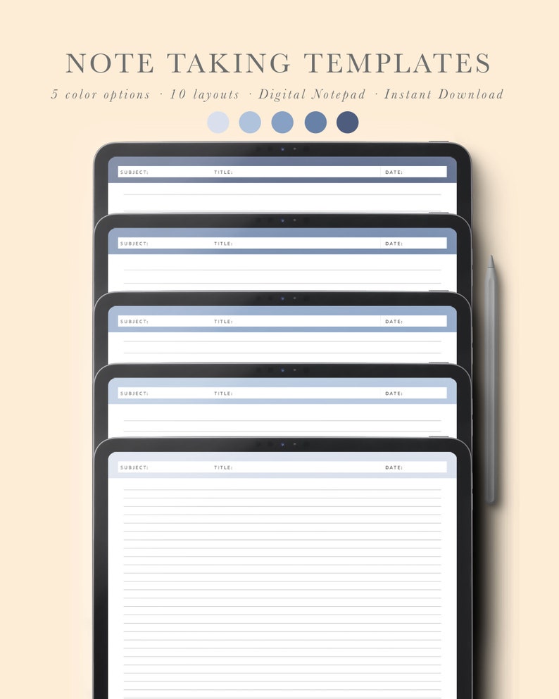 50 Digital Note Taking Templates for Students Digital Bullet Journal