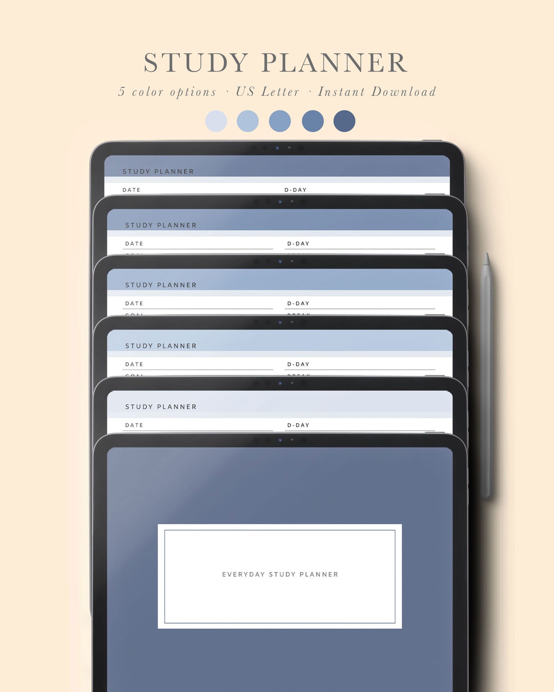 Digital Study Planner for Ipad and Tablet Study Session With Etsy
