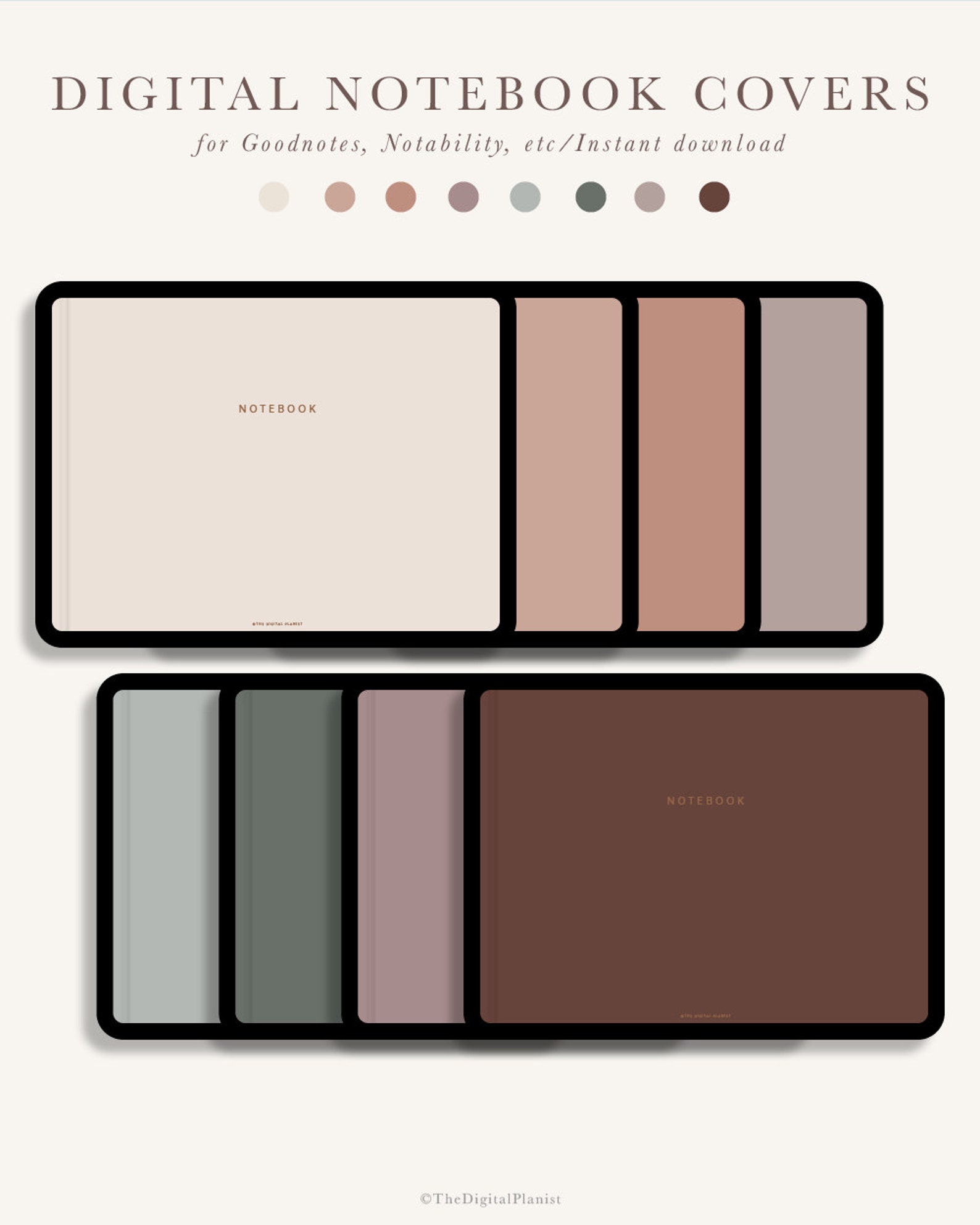 Digital Notebook Covers for Goodnotes Ipads and Tablets Etsy