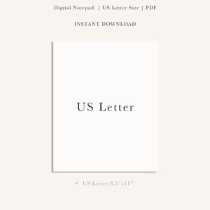 May include: A digital notepad template in US Letter size (8.5 inches by 11 inches). The template is blank and ready to be used for note-taking, journaling, or other creative purposes.