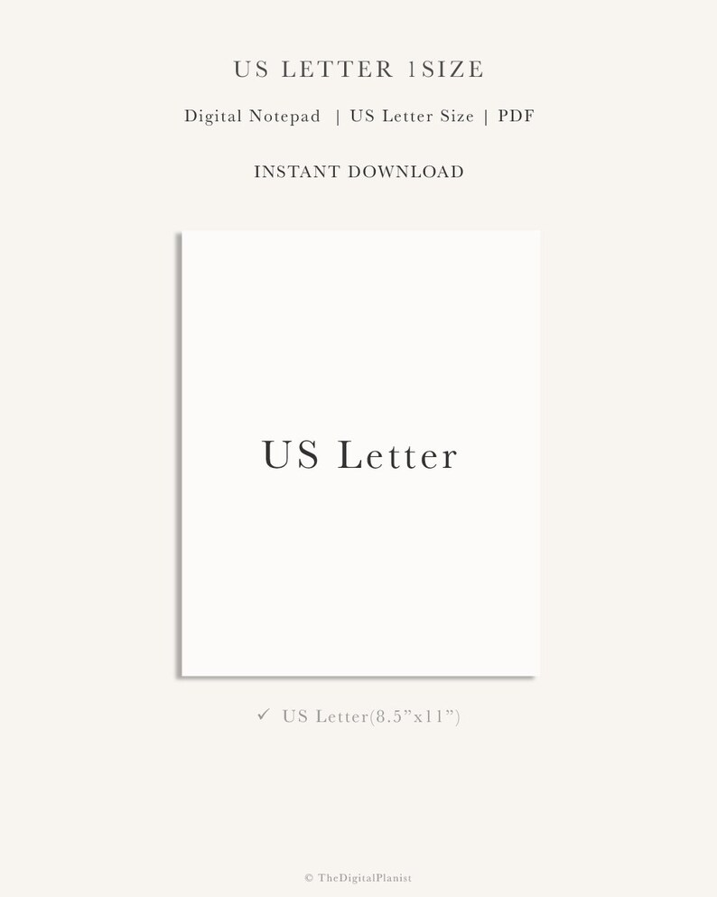 May include: A digital notepad template in US Letter size (8.5 inches by 11 inches). The template is blank and ready to be used for note-taking, journaling, or other creative purposes.