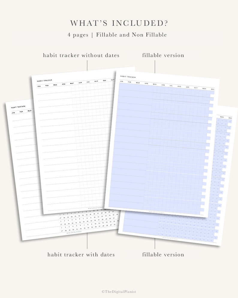 Digital Habit Tracker für iPad und Tablet | Routine-Generator | Digitaler Notizblock | Ausfüllbares PDF | US Letter | Sofortdownload | Selbstfürsorge Bild 5