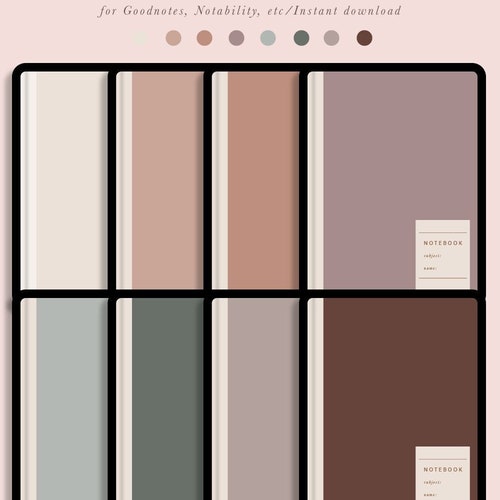 Digital Notebook Covers for ipad and tablet | Goodnotes Covers | Notes Covers Templates | 8 Color Options | Instant Download | US letter |