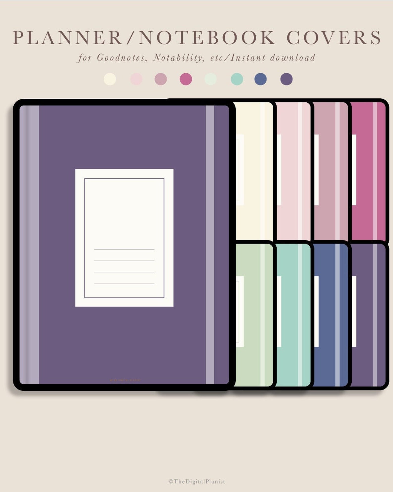 Digital Planner and Notebook Covers for iPad and Tablet Goodnotes