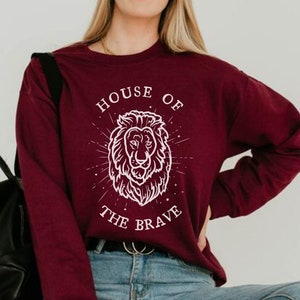 Red House Sweater - Brave Sweatshirt Wizard School Shirt Potter Sweatshirt Universal Lion Sweatshirt Magical Gifts Brave Witch Sweatshirt