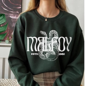 Retro Malfoy Sweatshirt Dracotok Sweater Malfoy Fan Gift Dark Arts Malfoy Shirt Green House Sweater Malfoy Jumper Wizard School Crewneck