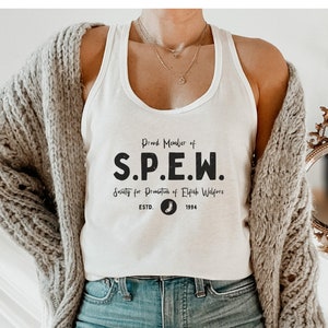 Canotta SPEW Magliette Potter Canotta Racerback da donna Top Strega più coraggiosa Maglietta Libro Merch Bookish Maglietta Universale Abbinata Maglietta HP Scuola di Maghi