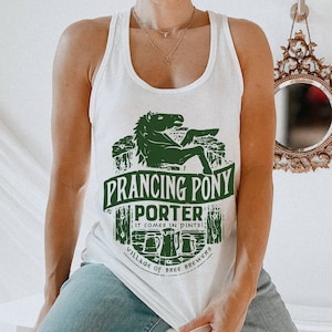Tanzendes Pony Bücherwurm Tank Top Bücherwurm Merch Leser Tank Racer Zurück Zweites Frühstück Damen Bier Tank Bibliothekar Geschenke Literatur Shirt