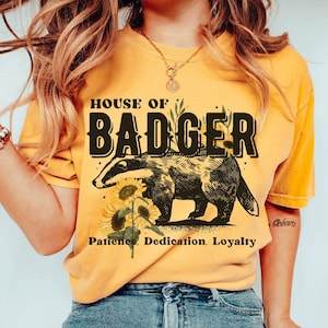 House of Badger Unisex Shirt Comfort Colors® Yellow House Pottery Universal Vacation Diggory Potter Bookish Merch Subtle HP Oversized Shirt