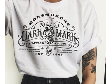 Dark Mark Tattoo Studio Shirt Dark Mark Shirt Book Shirt Gift for Reader Book T Shirt Magic Shirt Witchy Shirts Witchy Things Dark Academia