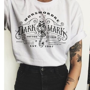 Dark Mark Tattoo Studio Shirt Dark Mark Shirt Book Shirt Gift for Reader Book T Shirt Magic Shirt Witchy Shirts Witchy Things Dark Academia