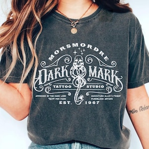 Dark Mark Tattoo Studio Tee UNISEX Comfort Colors® Dark Mark Shirt Malfoy Shirt Universal Vacation Pottery Shirt HP Book Tok Bookish Merch