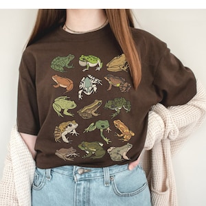 Schattig kikkershirt - Goblincore kleding shirt kikker en pad Grunge shirt Cottagecore shirt Cottage Core emo shirt esthetisch shirt kikker T-shirt