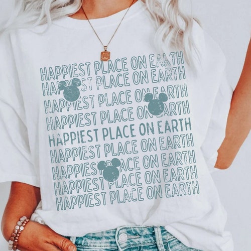 Distressed Graphic Happiest Place on Earth Shirt Mouse Ears Shirt Magical Place Shirts Theme Park Shirt Retro Vacation Shirt Unisex Shirt