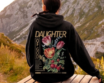 Daughter of God Hoodie Christian Streetwear Christian Hoodie Faith Based Christian Merch Trust in the Lord Made to Worship Jesus Clothes