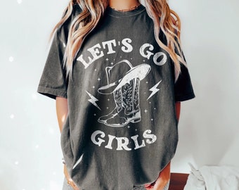 Distressed Let's Go Girls Tee Comfort Colors® Disco Bride Nashville Girls Trip Nash Bash Party Country Music Bridesmaid Gift Scottsdale Bach