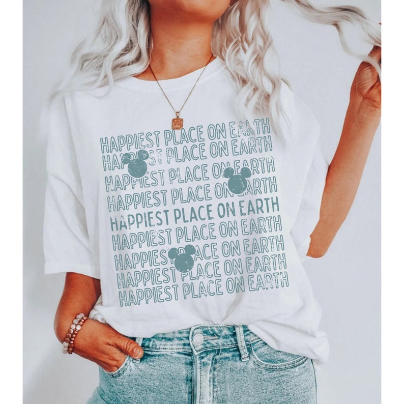 Distressed Graphic Happiest Place on Earth Shirt Mouse Ears Shirt Magical Place Shirts Theme Park Shirt Retro Vacation Shirt Unisex Shirt 