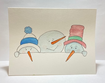 snowmen christmas card