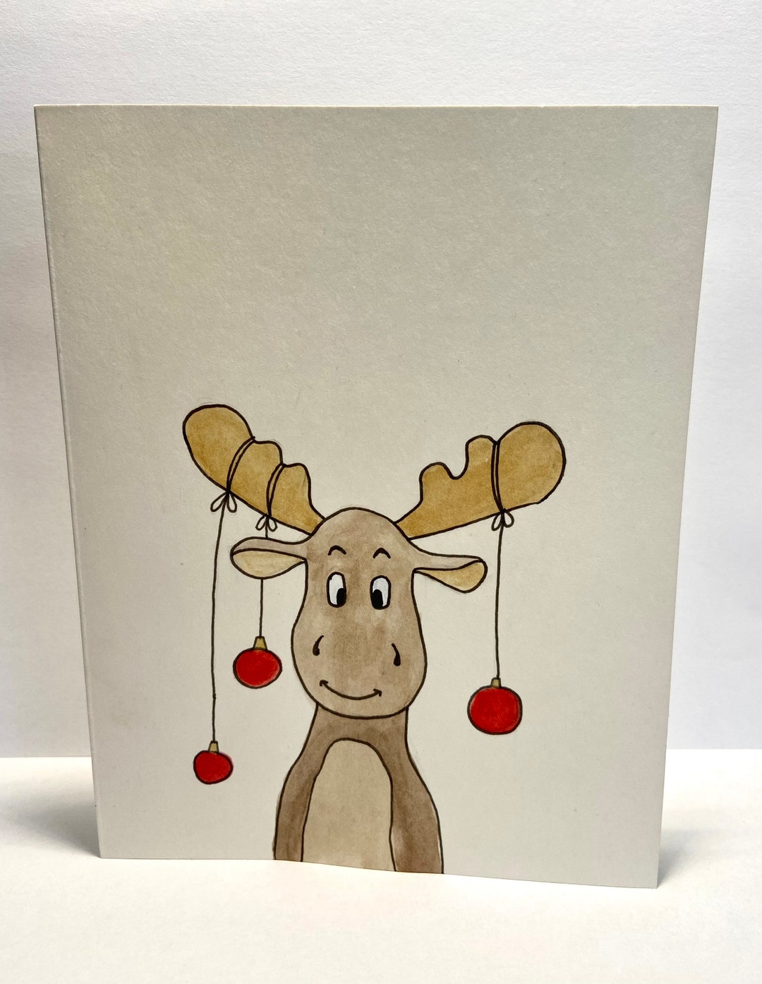 Reindeer Christmas Card - Etsy