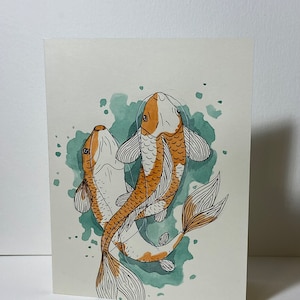 Koi fish greeting card