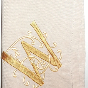 Elegant Monogrammed Napkin Set, Embroidered Monogram Napkins