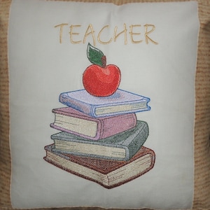 Teacher Throw Pillow, Embroidered Pillow Cover