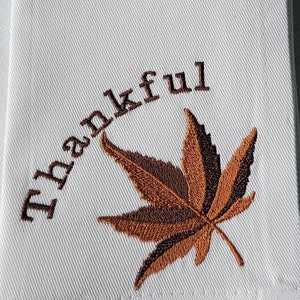Elegant Fall Thanksgiving Embroidered Napkin Set