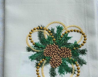 Stylish Embroidered Christmas Napkins - Seasonal Table Accents