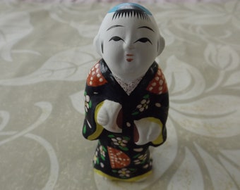 Chinese Clay Figure 4.5" Tall, Hand-Painted, Comes in Box