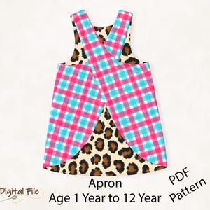 Schürze Schnittmuster Wende-Kinder Schürze Kreuz Rückenschürze 1 bis 12 Jahre