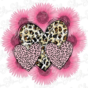 Valentines day png Hearts sublimation Design Leopard and Cow prin Png Digital Download Commercial Use