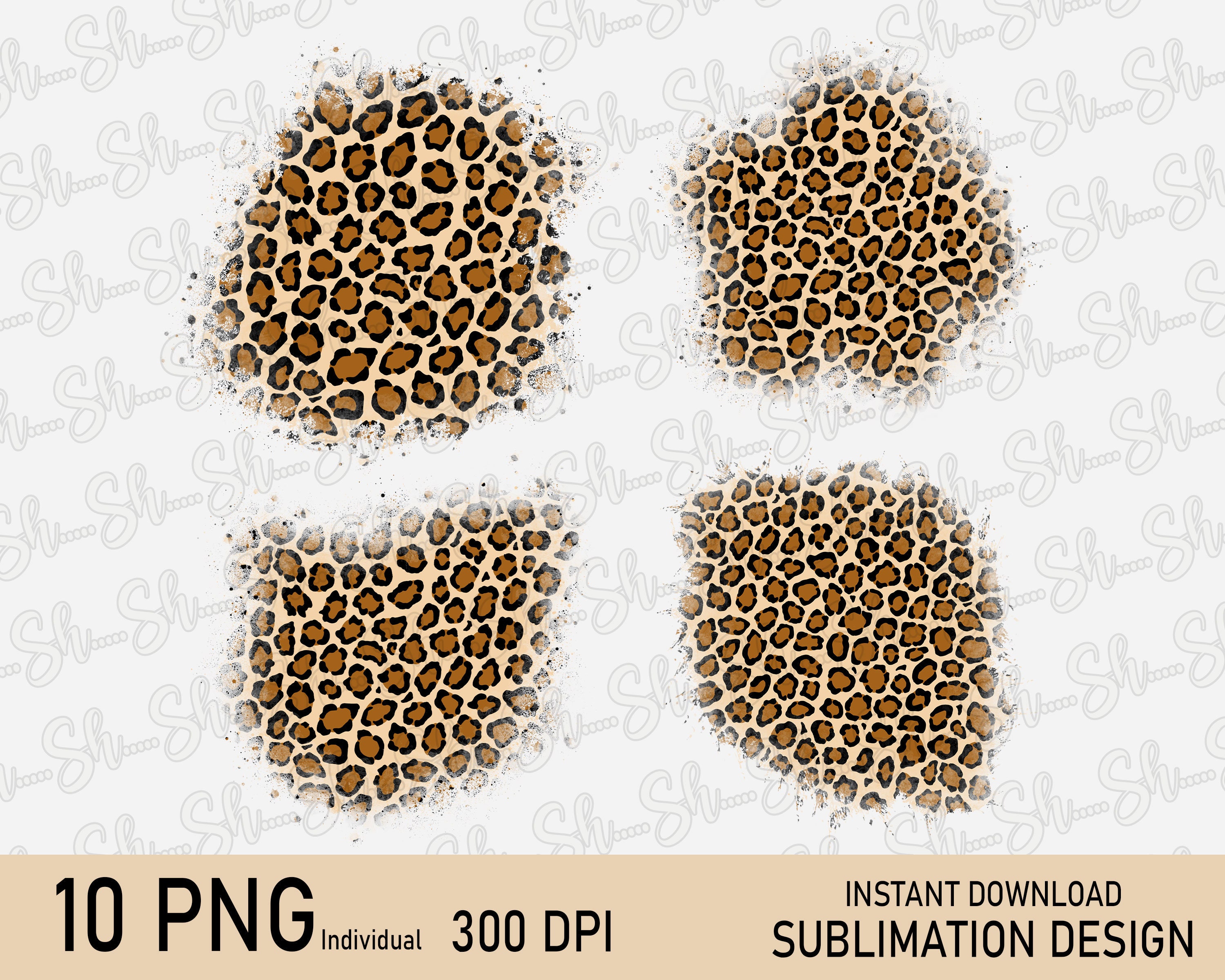 Leopard Patch Png Distressed Sublimation Patch Leopard Patch ...