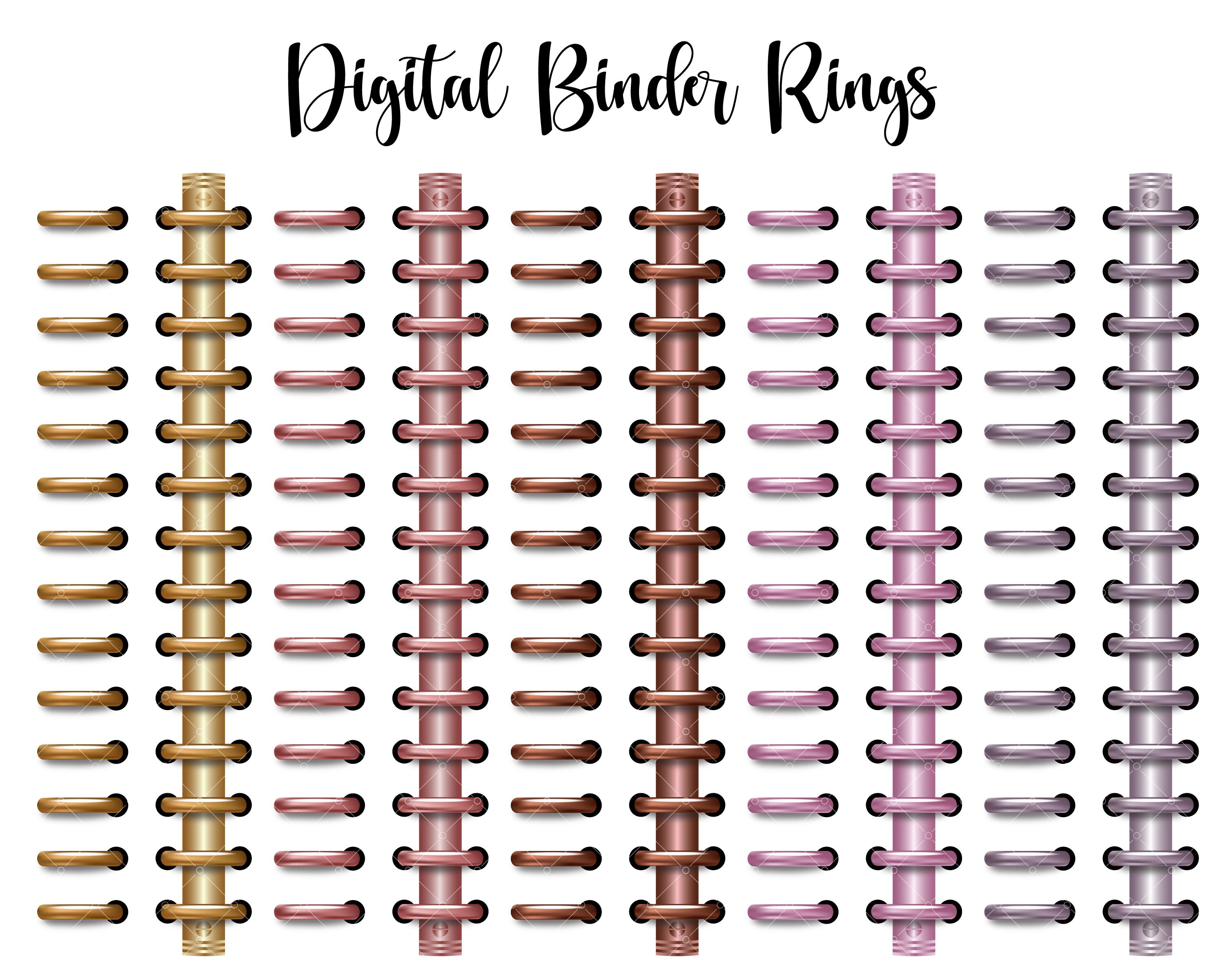 Buy Digital Binder Rings Metallic Realistic Digital Planner Binder