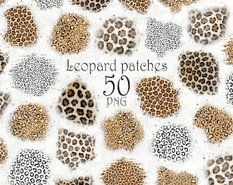Leopard patch png distressed sublimation patch leopard background leopard patch sublimation bundle Commercial use.