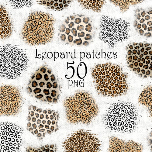 Leopard Patch Png Distressed Sublimation Patch Leopard - Etsy