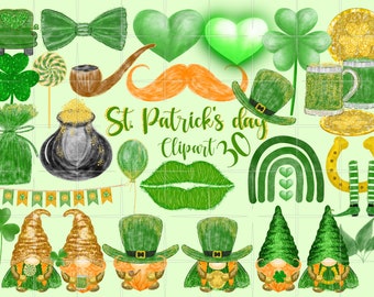 St Patrick's Day Clipart with Gnome Sublimation
