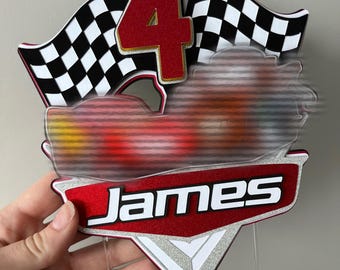 Cars Lightening McQueen Inspired Cake Topper Personalised Birthday Party Decor