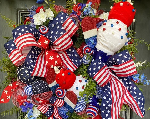 4th of July Ice Cream/Popsicle Wreath