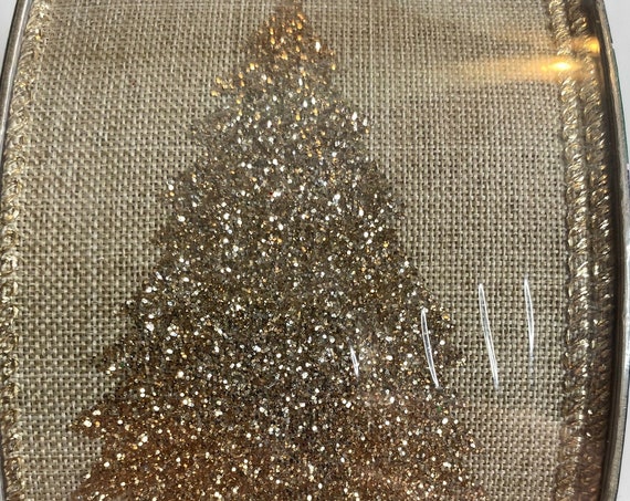 Gold Glitter Christmas Tree Ribbon