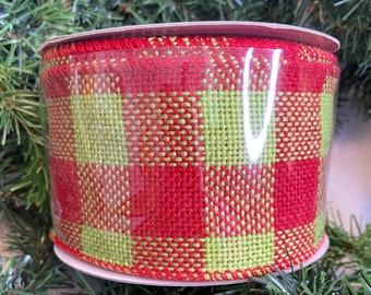 Christmas Red & Green Plaid Ribbon