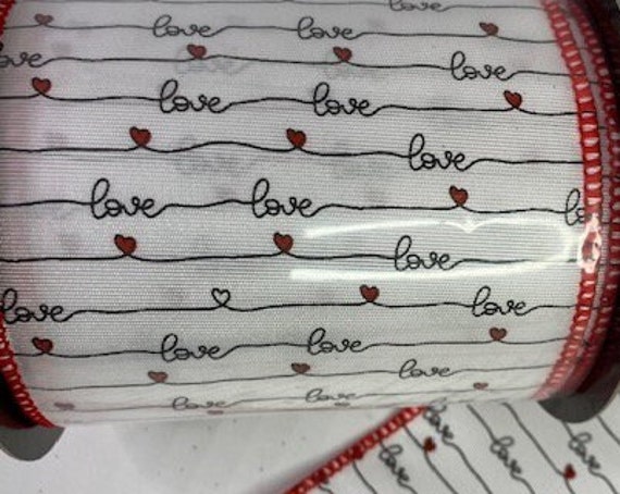 Valentine's Love Lines 4" grosgrain ribbon