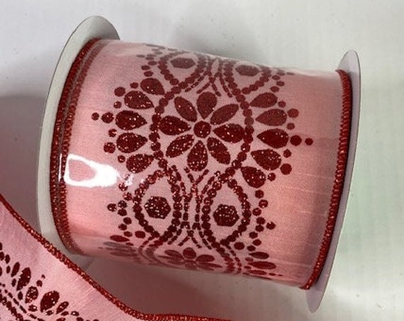 Valentine's Pink and Red Beautiful 4inch ribbon