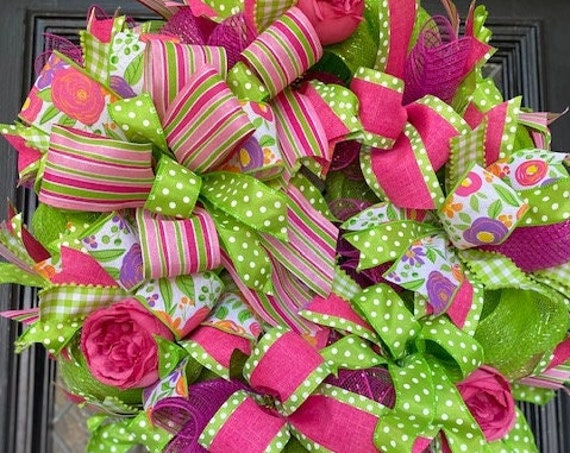 Spring mesh wreath