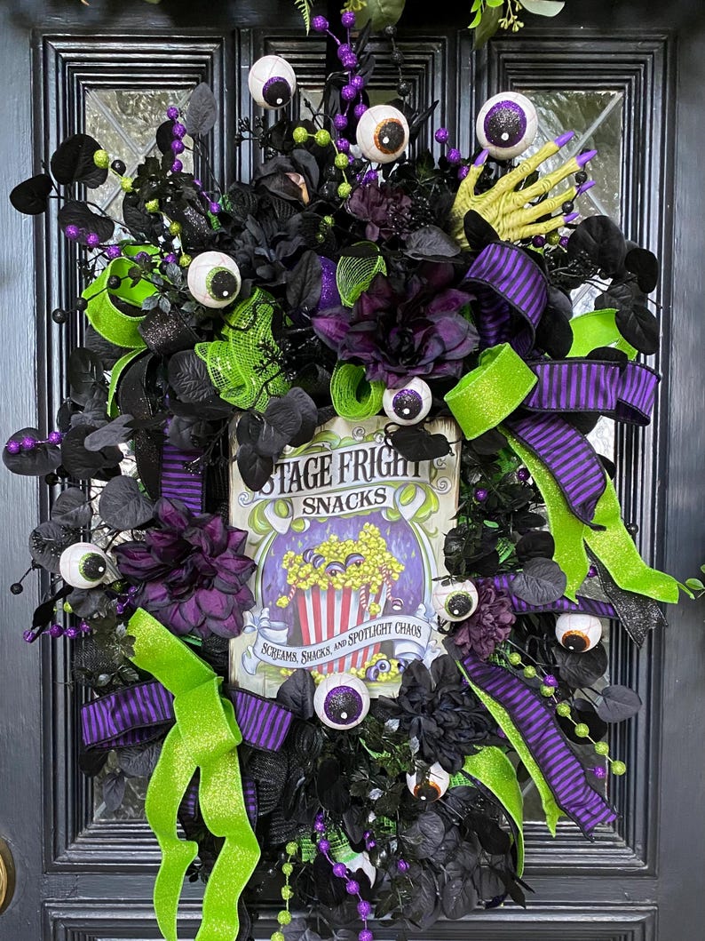 Halloween Wreath-stage Fright Snacks Eyeball Wreath, Wreath, Eyeball ...