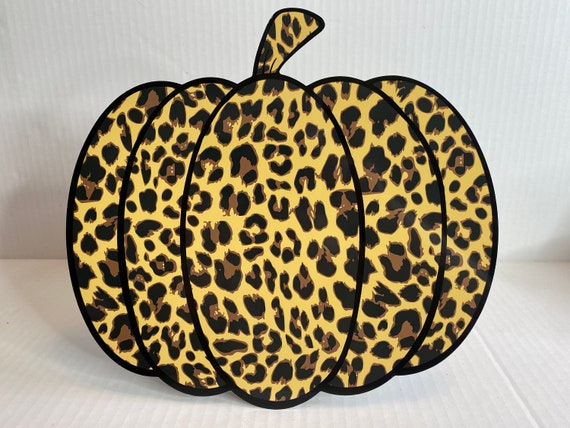 Cheetah Metal 12" Pumpkin sign