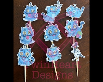 K-Pop Derpy Tiger Cupcake Toppers, K-pop demon hunter, cake topper
