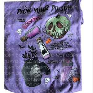 Pick Your Poison Tee, Halloween graphic tee, villain tee, in your villain era, poison apple tee