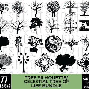 77 Celtic Tree of Life svg, Tree svg, Celestial Tree, Tree clipart, Tree cut file, Tree of Life Silhouette, Tree Roots svg, Svg files