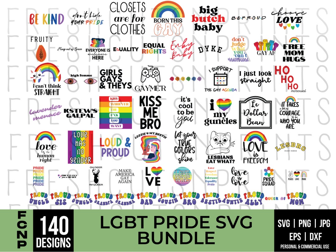 140 LGBT Quotes SVG Bundle, Lgbt Pride Svg, Gay Pride Svg Files ...