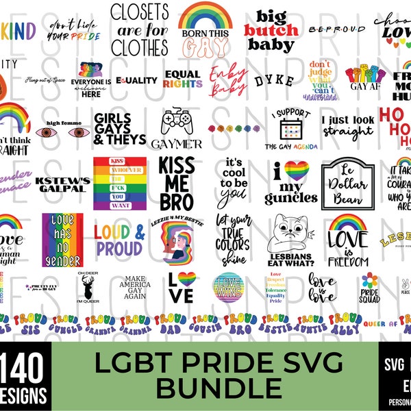 140 LGBT Quotes SVG Bundle, lgbt pride svg, fichiers svg gay pride, svg lesbienne, fierté chemise svg bundle, fierté arc-en-ciel coupe fichiers, lgbtq cricut